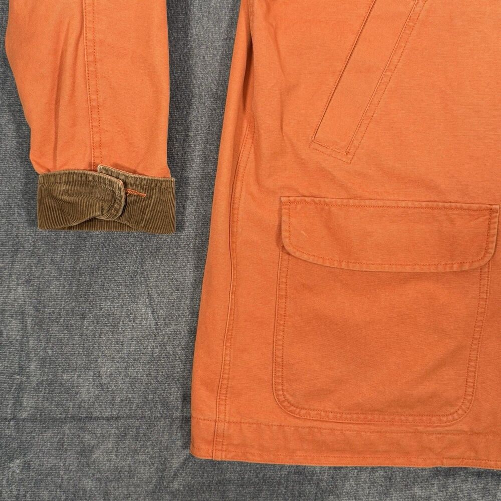 LL Bean Vintage Barn Chore Coat Canvas Field Jacket Womens Large Orange - Picture 4 of 12